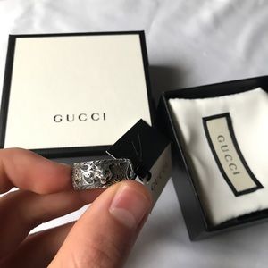 gucci gatto silver ring